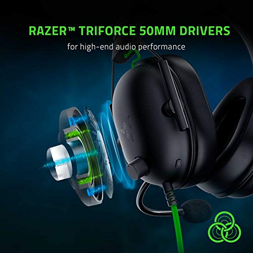 Razer BlackShark V2 X Auriculares para Juegos Esports, Cable con Controlador de 50 mm, Reducción de Ruido, para PC, Mac, PS4, Xbox One y Switch