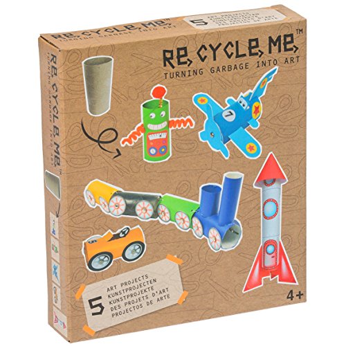Re Cycle Me defg1050 – Manualidades Diversión para 5 Modelos Robot, avión, Tren, Auto, Cohete