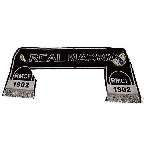 Real Madrid - Bufanda unisex para adulto, color negro