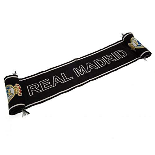 Real Madrid - Bufanda unisex para adulto, color negro