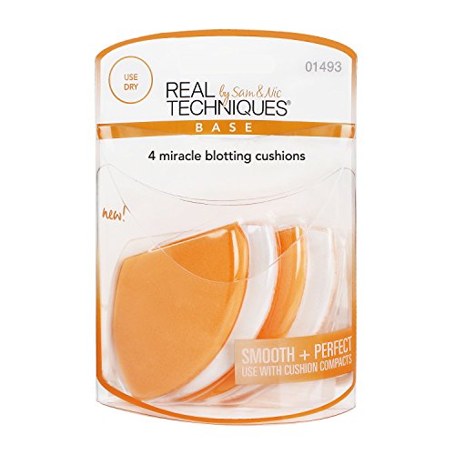 REAL TECHNIQUES 4 miracle blotting cushions - 4 esponjas matificadoras, 30 g