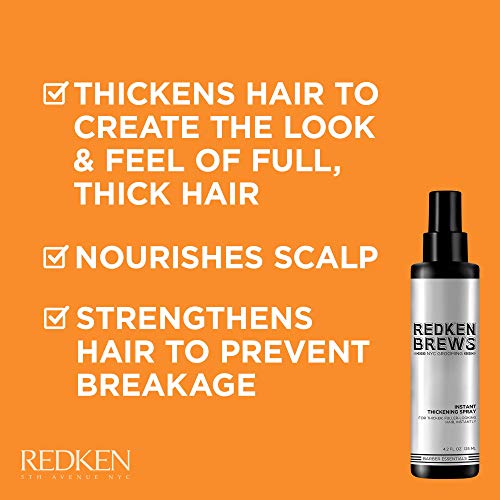 REDKEN Brews Instant Thickening - Spray para cabello fino o afinado