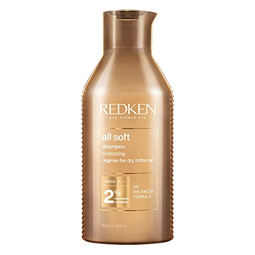 Redken | Champú Hidratante con Aceite de Argán para Cabello Seco y Frágil, All Soft, 500 ml