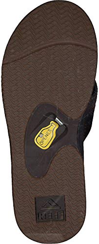 Reef Leather Fanning, Chanclas Hombre, Marron Oscuro, 36 EU