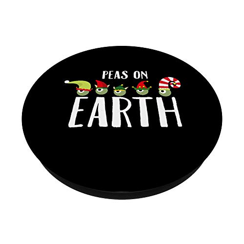 Regalos veganos de Navidad para amantes de los guisantes en la tierra Paz mundial PopSockets PopGrip Intercambiable