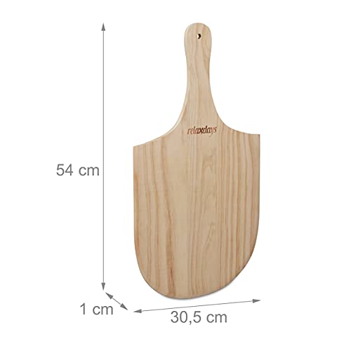 Relaxdays - Deslizador de Pizzas de Madera, Medidas: 1 x 30.5 x 54 cm, Peso: 0.5 Kg