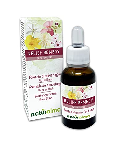 Relief remedy o Rescue remedy (Remedio de rescate) Flores de Bach Naturalma | No. 39 | Gotas 30 ml | Extracto líquido sin alcohol | Esencias florales | Vegano y libre de alcohol