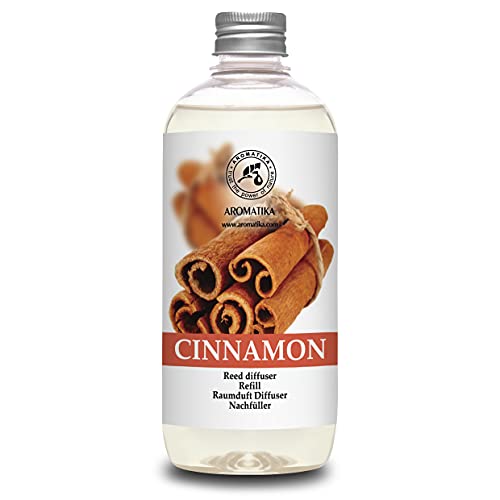 Relleno Difusor de Canela - 500ml - Difusores Aromáticos con Aceite Esencial Canela - Ambientador - Difusor Perfumado - Fragancia para la Habitación - Difusor Perfumado de Canela