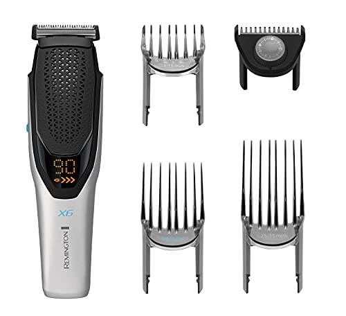 Remington Máquina de Cortar Pelo X6 Power-X Series - Cortapelos con Cable e Inalámbrico, Cuchillas de Acero de Calidad Japonesa, 90 min Autonomía, Plata - HC6001