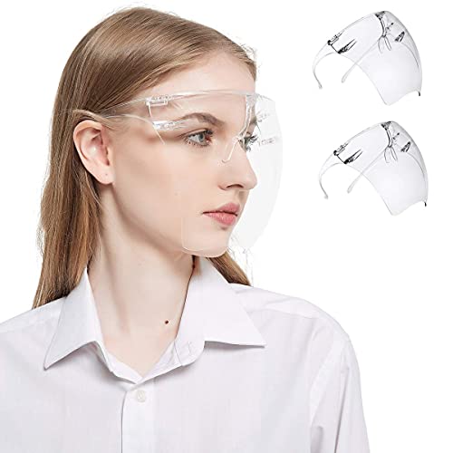 Reutilizables Pantalla Facial Transparente y Antivaho de Seguridad Pantalla Facial Protectora para Hombres y Mujeres para Proteger los Ojos y la Cara Prueba de Viento (2PCS)