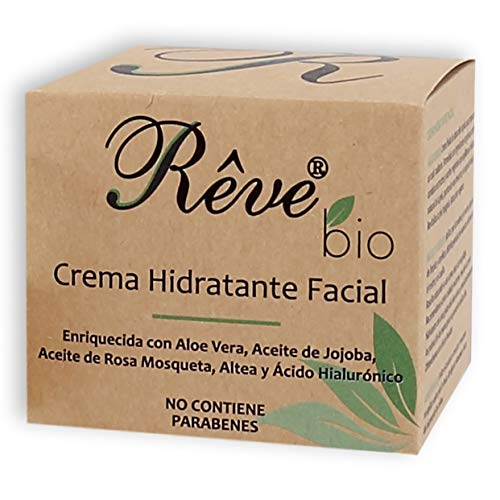REVE Crema Hidratante Facial Bio - Hombre y Mujer, Día y Noche, fluida y de absorción rápida en la cara para todo tipo de pieles, apta para Veganos y pieles sensibles - 50 ml
