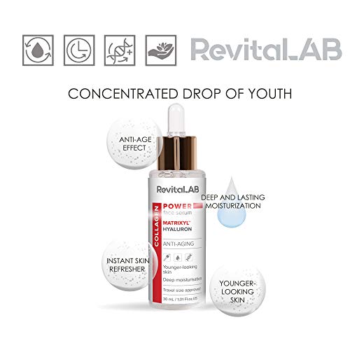 RevitaLAB - Sérum facial hidratante antienvejecimiento con colágeno, Matrixyl™ y ácido hialurónico, 30 ml