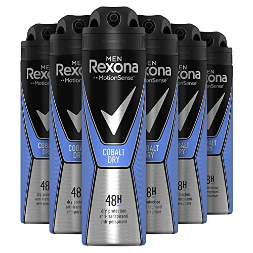 Rexona Desodorante en spray Cobalt para hombre, paquete de 6 unidades de 150 ml