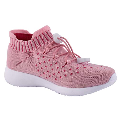 riemot Zapatillas Deportivas para Niño Niña, Zapatos para Correr Deporte al Aire Libre Running Súper Ligeras y Antideslizante Transpirables Sneakers Calzado Casual, Rosa EU 29