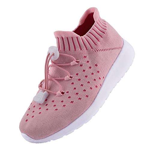 riemot Zapatillas Deportivas para Niño Niña, Zapatos para Correr Deporte al Aire Libre Running Súper Ligeras y Antideslizante Transpirables Sneakers Calzado Casual, Rosa EU 29