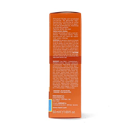 Rilastil Sun System - Fotoprotector Facial Comfort Color con Spf 50+, Resistente al Agua, 50Ml