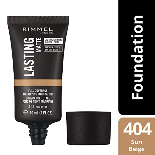 Rimmel Lasting Matte Foundation, Base de Maquillaje, Tono 404, 41.5 g