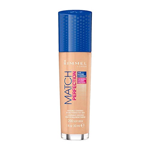 Rimmel – Match Perfection Foundation – Base de maquillaje líquido 200 Soft Beige