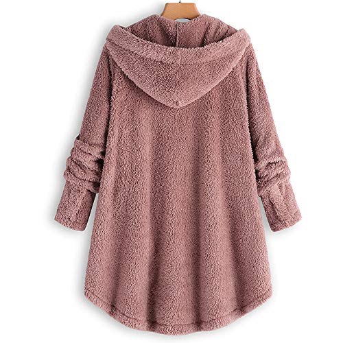 riou Mujer Sudadera con Capucha para Mujer tamaño Grande suéter para Mujer otoño e Invierno Camisa de Manga Larga Chaqueta Caliente botón de Felpa Descuento