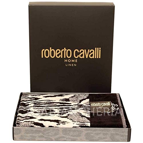 Roberto Cavalli Par de toallas de rizo Linx-Marrón