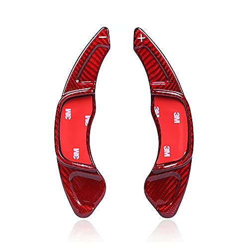 (Rojo) Pinalloy Extensiones de cambio de paletas DSG de fibra de carbono para Golf MK7 Scirocco GTi R