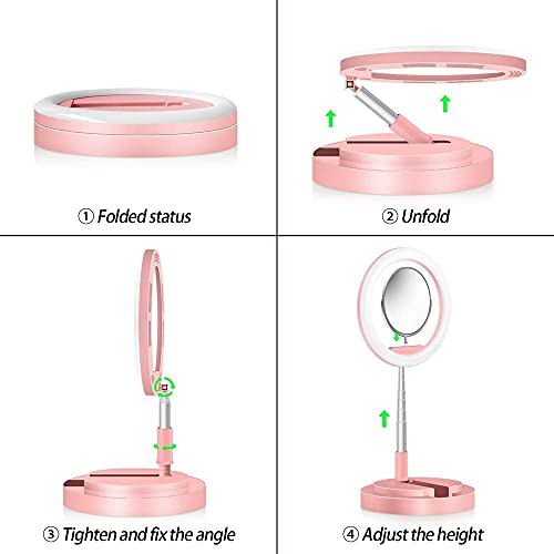 ROM Luz de Relleno del Espejo del Maquillaje en Vivo del teléfono móvil portátil 29cm Luz de Relleno del Anillo de Selfie de la Belleza del Ancla del LED