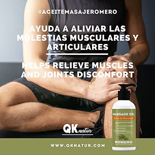 ROMERO - Aceite para Masaje con Alto Contenido en Aceite Esencial de Romero y Extractos de Harpagofito y Calendula - Recuperador Muscular (250 ml) Aceite de Romero para Masaje