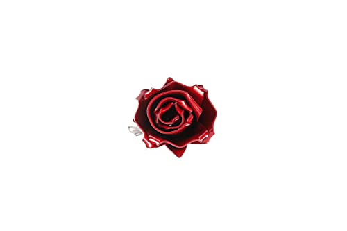 Rosa Eterna de Hierro Forjado - Forjada a Mano (Roja/Plateada)