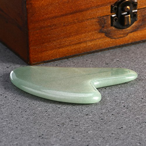 ROSENICE Gua Sha Masaje Massage Guasha Gua Sha Facial Terapia Gua Sha Stone Natural para SPA, Alivio del Dolor de Cuello（Verde）