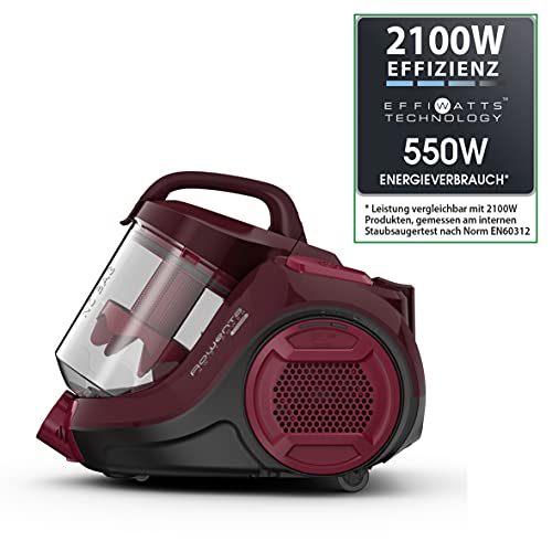 Rowenta - Aspiradora ciclónica compacta sin Bolsa Compact Power Cyclonic Rojo/Vino