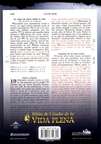 Rvr 1960 Biblia de Estudio Vida Plena, Tapa Dura