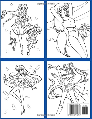 Sailor Moon Coloring Book: For Kids with Cute Lovable Kawaii Characters In Fun Fantasy Anime, Manga Scenes, Sailor Moon Coloring Books For Adults, Teenagers,