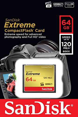 SanDisk SDCFXSB-064G-G46 - Tarjeta de Memoria de 64 GB (Velocidad de Lectura de 120 MB/s, Velocidad de Escritura de 85 MB/s, UDMA 7)