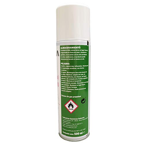 SATECMA Limpiador alcohólico de Superficies MINTEC 90% Alcohol presentado en Spray nebulizador de 500 ml de Capacidad Neta. ¡¡¡ Sin Gas propulsor, es Todo Producto para Usar !!!