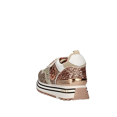 Scarpe Sneaker Liu-Jo Maxi Wonder Glitter Rose Gold Donna DS22LJ05 BA2051TX007