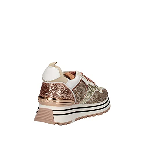 Scarpe Sneaker Liu-Jo Maxi Wonder Glitter Rose Gold Donna DS22LJ05 BA2051TX007