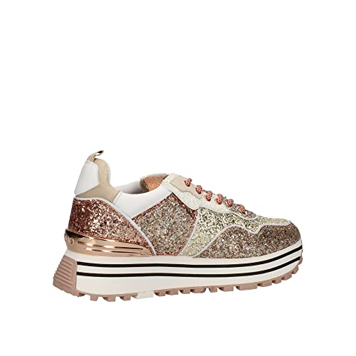 Scarpe Sneaker Liu-Jo Maxi Wonder Glitter Rose Gold Donna DS22LJ05 BA2051TX007