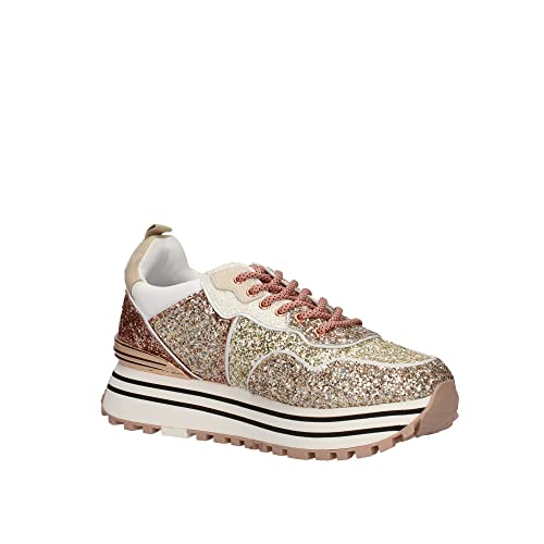 Scarpe Sneaker Liu-Jo Maxi Wonder Glitter Rose Gold Donna DS22LJ05 BA2051TX007