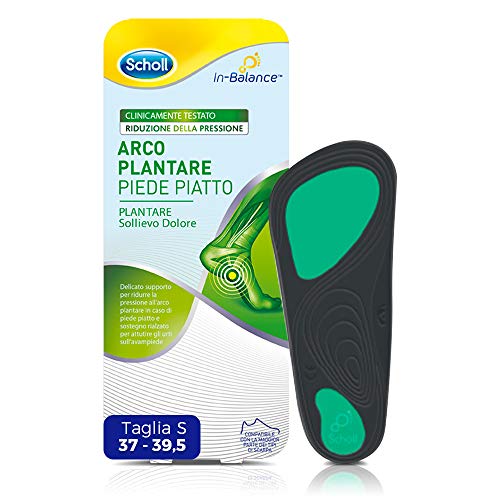 Scholl - Plantillas In-Balance para aliviar el dolor y ofrecer soporte al arco plantar en pies planos, unisex, talla S (37-39,5)