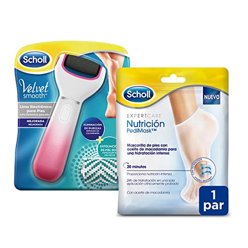 Scholl Velvet Smooth Diamond Crystals - Lima + Scholl Mascarilla Nutritiva Para Pies x2 Pares