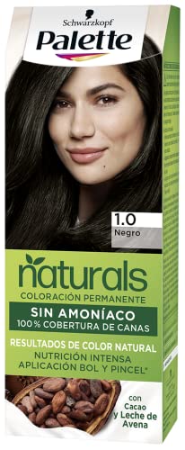 Schwarzkopf Palette Naturals - Tinte 1 cabello Negro - Coloración Permanente – Perfecta cobertura de canas – Colores increíblemente naturales (Pack de 5)