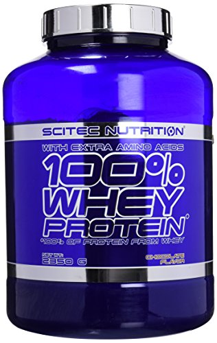 Scitec Nutrition 100% Whey Protein, Bebida en polvo de concentrado de proteína de suero con edulcorantes, sin azúcar añadido, sin gluten, sin aceite de palma, 2.35 kg, Chocolate