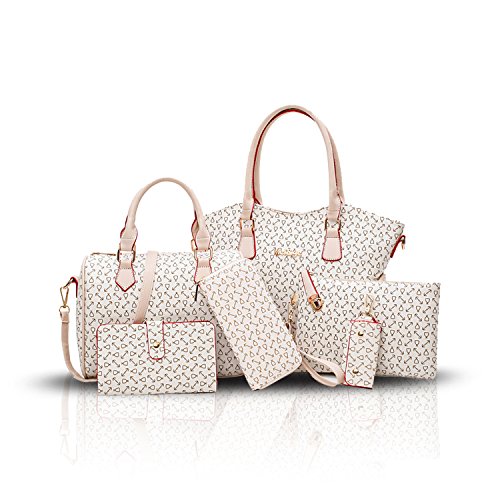 SDINAZ Bolsos de Mano Mujer Bolsos Bandolera Moda 6piezas Bolsos Totes Shoppers y Bolsos de Hombro Billetera