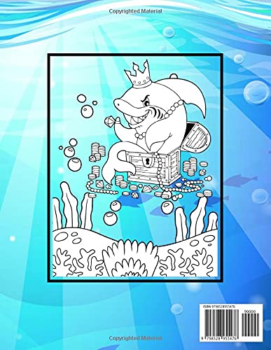 Sea Creatures Coloring Book for Kids: 40 Sea Creatures Coloring Pages with Beautiful Environments I Easy For Boys Girls Kids Ages 3-8