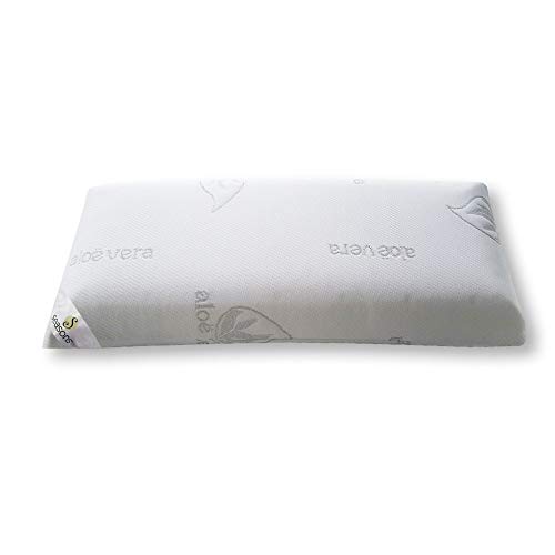 Seasons- Almohada viscoelastica de 135 cms, Antiácaros y Antibacterias , tejido Aloe vera hilo de plata. Doble funda