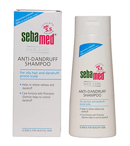Sebamed Champú Anticaspa 200 ml - Con pH 5.5 y substancias activas suaves que eliminan los signos visibles de caspa, Refuerza y protege el manto ácido del cuero cabelludo