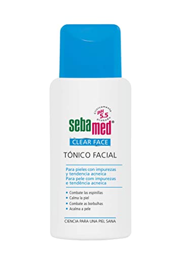 Sebamed Clear Face Tónico Facial – 150ml Para piel grasa y con imperfecciones o tendencia acneica - ayuda a combatir las impurezas cutáneas de forma eﬁcaz, Pantenol y Hamamelis, calma la irritación