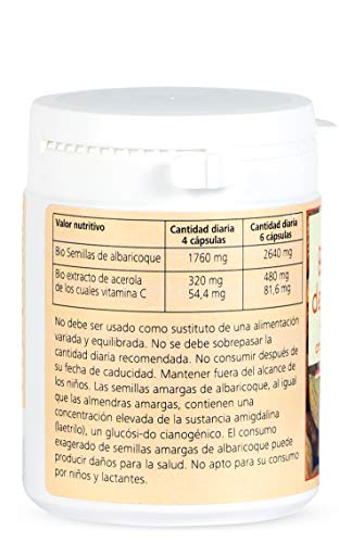 Semillas de Albaricoque (Vitamina B17) Ayursana 160 cápsulas de Uni Nat