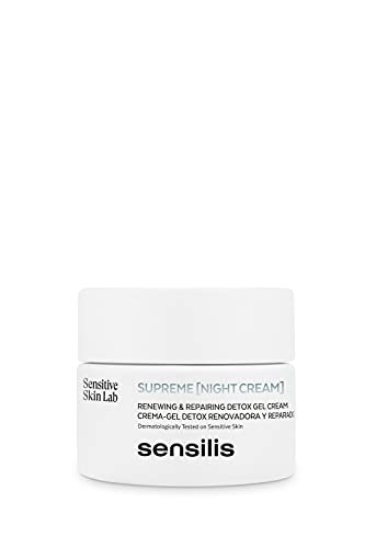 Sensilis Supreme – Pack con Crema de Noche Detox Renovadora y Reparadora (50ml) con ácido hialurónico y Contorno de Ojos que Ayuda a Reducir Bolsas, Ojeras y Líneas de Expresión (20ml) con Cafeína