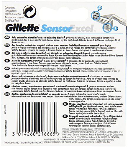 Sensor Excel por Gillette Blades () x 10